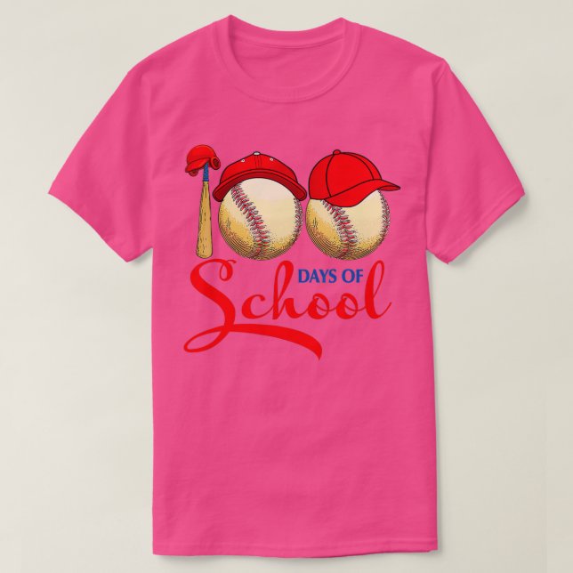 T-shirt 100 Jours D'Enseignant De Baseball Scolaire Enfant (Design devant)