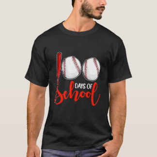 T-shirt 100 Jours d'enseignant de baseball scolaire garçon
