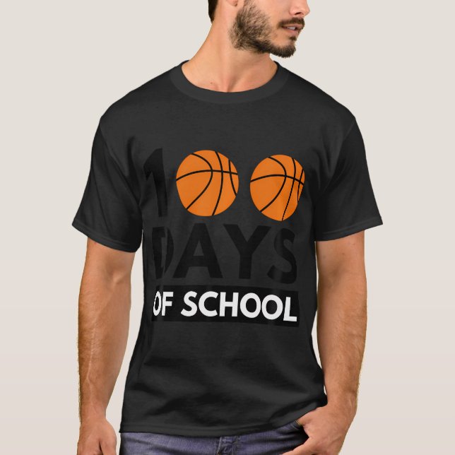 T-shirt 100 Jours D'Enseignant De Joueur De Basketball Coo (Devant)