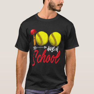 T-shirt 100 Jours D'Enseignant De Softball Scolaire Enfant