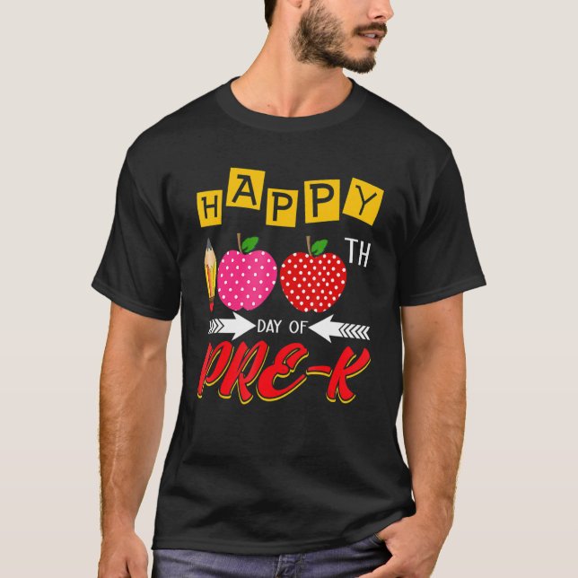 T-shirt 100 Jours D'Enseignant D'École 100E Jour De Pré K (Devant)