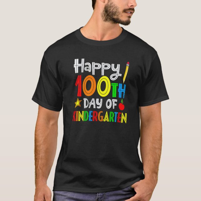 T-shirt 100 jours d'enseignant ou d'élève de maternelle (Devant)