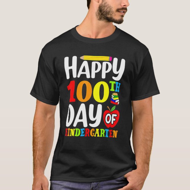 T-shirt 100 Jours D'Enseignant Ou D'Étudiant À L'École De  (Devant)