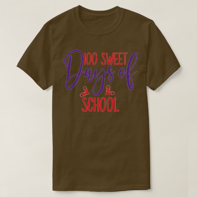 T-shirt 100 jours d'enseignant scolaire 100 jours d'école  (Design devant)
