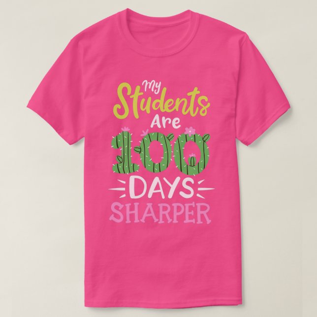 T-shirt 100 jours d'enseignant scolaire 4 (Design devant)