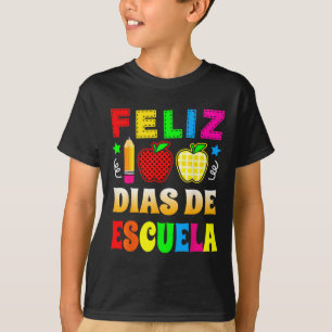 T-shirt 100 Jours D'Espagnol Scolaire - Feliz 100 Dias De