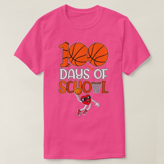T-shirt 100 Jours D'Étudiants Garçons Filles Basketball S (Design devant)