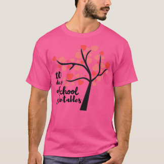 T-shirt 100 jours d'imprimés scolaires valentines jour pou