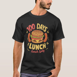 T-shirt 100 jours d'ouvrier de cafétéria scolaire 100 jour