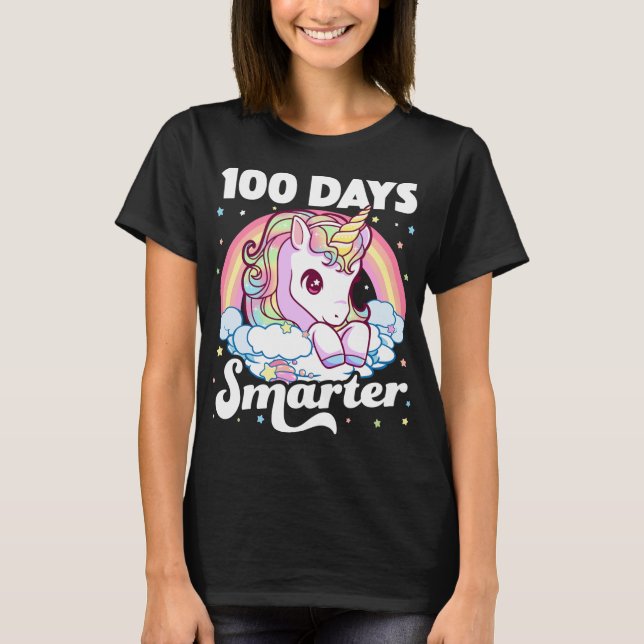 T-shirt 100 Jours Enseignant de la Unicorne Smarter 100e J (Devant)