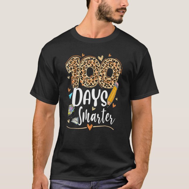 T-shirt 100 Jours Enseignant Léopard Smarter 100ème Jour D (Devant)