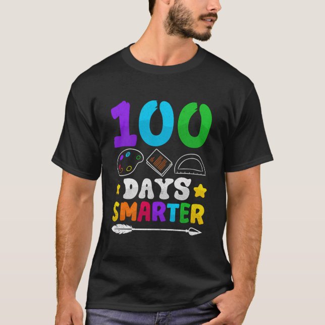 T-shirt 100 Jours Enseignant Smarter 100E Jour D'École (Devant)