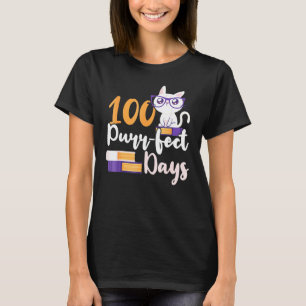 T-shirt 100 Jours Filles Drôle Chat 100ème Jour De L'École