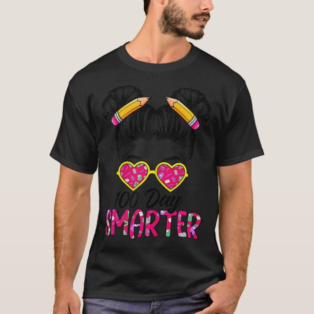 T-shirt 100 Jours Filles Smarter Messy Bun Cheveux 100E Jo (Devant)