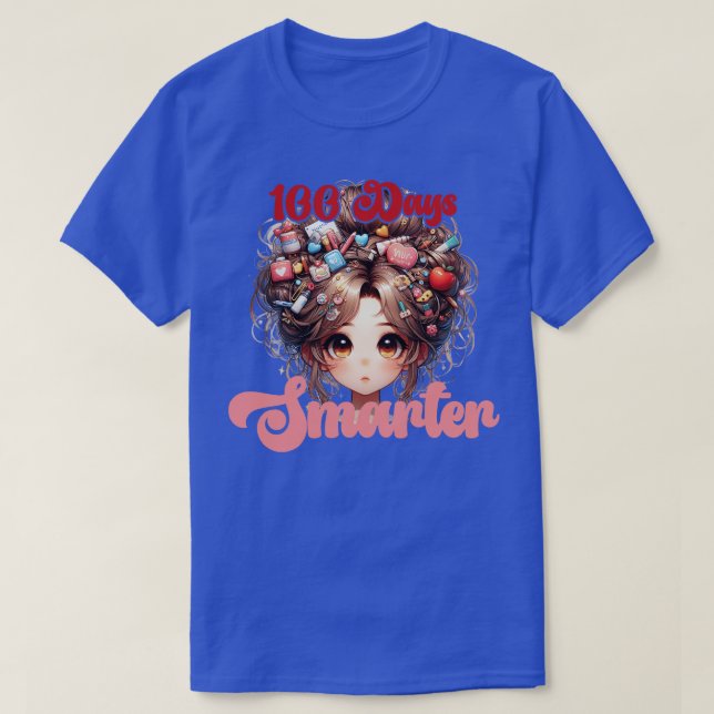 T-shirt 100 Jours Filles Smarter Messy Bun Infirmière Chev (Design devant)
