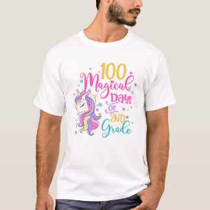 T-shirt 100 Jours Magiques De 2E Année Unicorne 100E Jours