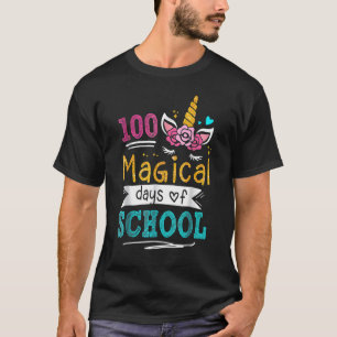 T-shirt 100 Jours Magiques De L'École Cute Unicorn Enfants