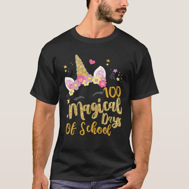 T-shirt 100 Jours Magiques De L'École De maternelle Unicor (Devant)