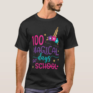 T-shirt 100 Jours Magiques De L'École Unicorne Visage Ense