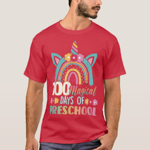 T-shirt 100 Jours Magiques De Préscolaire 100E Jour Arc-en