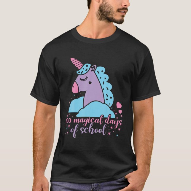T-shirt 100 Jours Magiques D'École | Unicorn 100 Day Schoo (Devant)