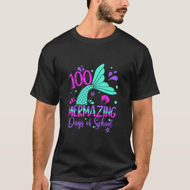 T-shirt 100 Jours Mermazing Mermaid 100e Jour De L'École G (Devant)