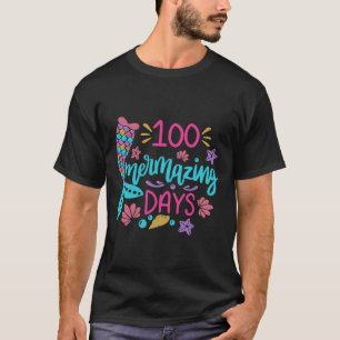 T-shirt 100 Jours Merveilleux De L'École Mermaid Tail Girl