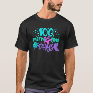 T-shirt 100 Jours Merveilleux De Mermaid Scolaire Tails Gi