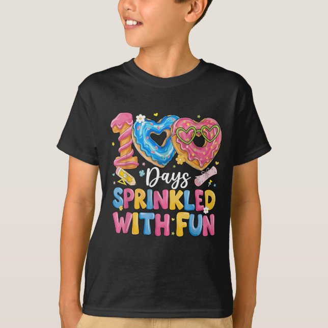 T-shirt 100 jours parsemés de plaisir Donut mignon (Devant)