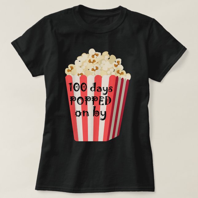 T-shirt 100 Jours Peuplés Par - 100E Jour De Popcor De L'É (Design devant)