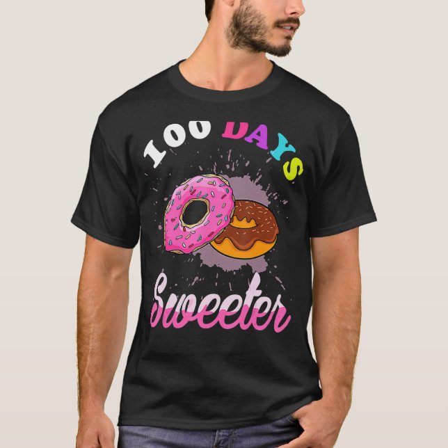 T-shirt 100 Jours Plus Doux 100E Jour De Donuts D'École En (Devant)