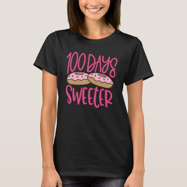 T-shirt 100 Jours Plus Doux Avec Fun Cupcake 100e Jour De  (Devant)