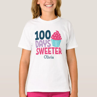 T-shirt 100 jours plus doux| Cute Cupcake personnalisée