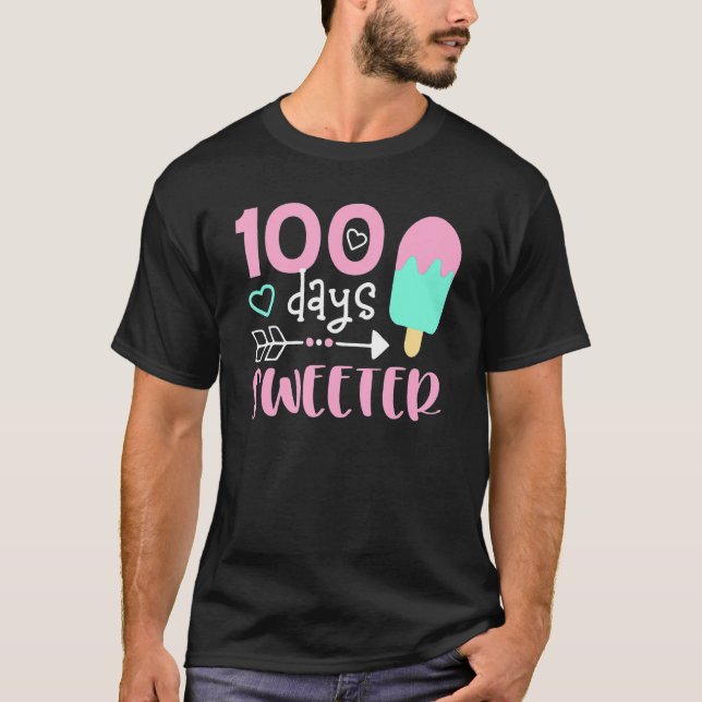 T-shirt 100 Jours Plus Doux, Fille 100 Jours D'École, Cre  (Devant)