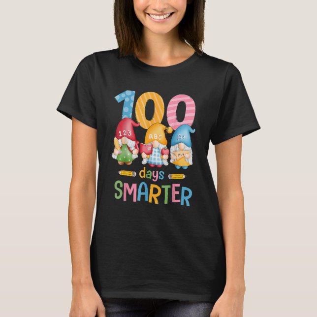 T-shirt 100 jours plus intelligent 100e jour d'école Gnome (Devant)