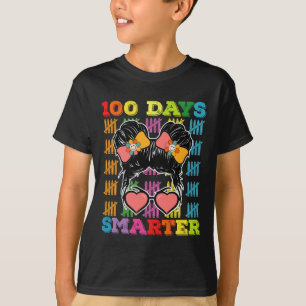 T-shirt 100 jours plus intelligent chignon désordonné 100e
