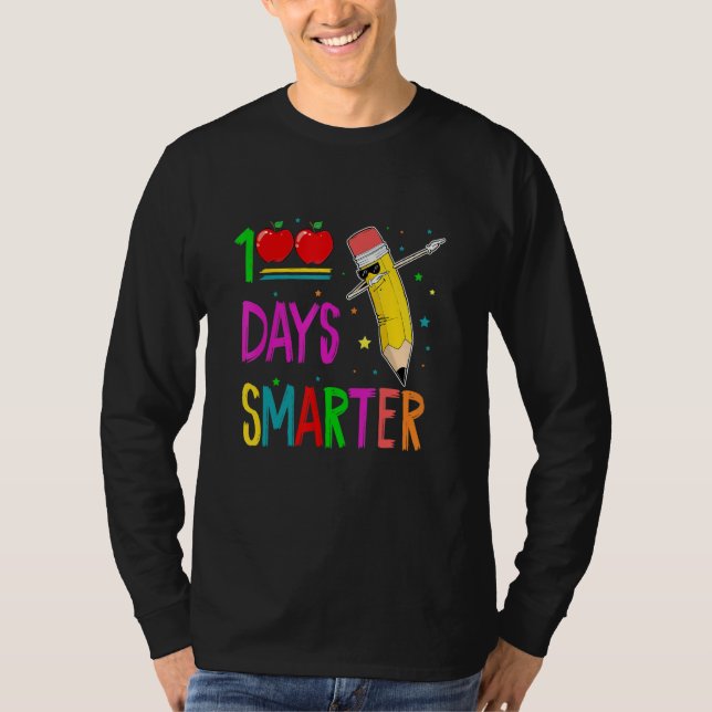 T-shirt 100 jours plus intelligent   Crayons Dabbing 100e  (Devant)