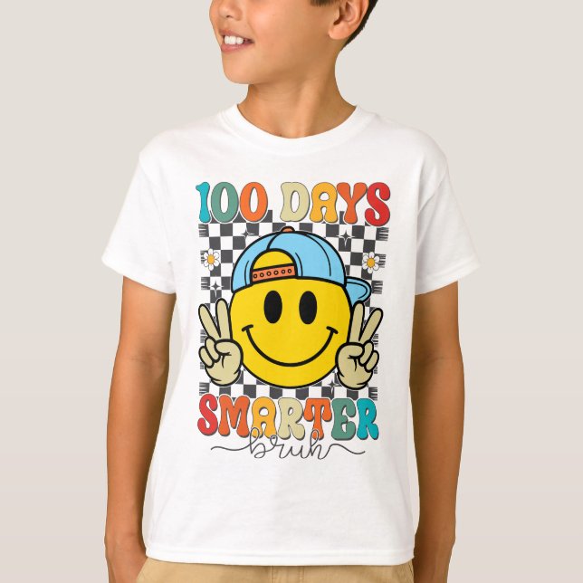 T-shirt 100 jours plus intelligent drôle 100 jours d'école (Devant)