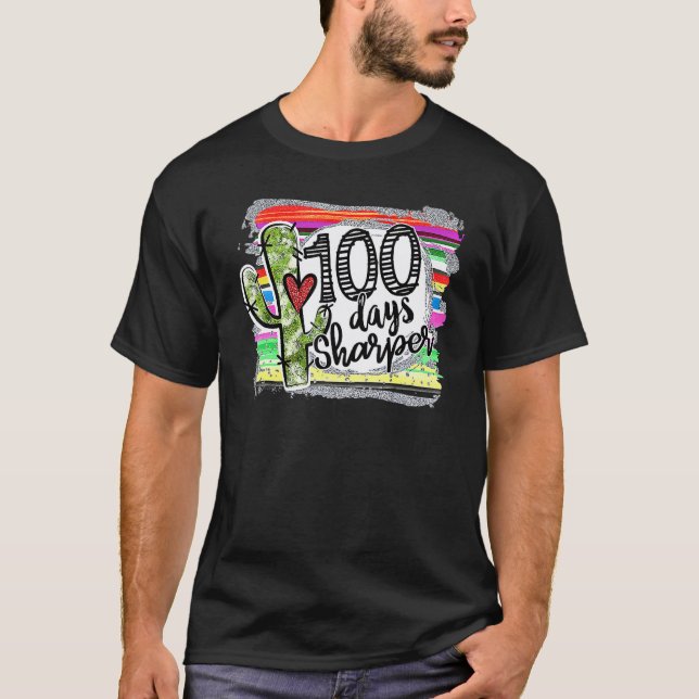 T-shirt 100 Jours Plus Vif Professeur De Cactus Joyeux 100 (Devant)