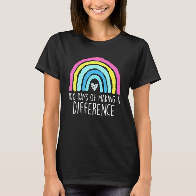 T-shirt 100 jours pour faire une différence 100e jour d'éc (Devant)