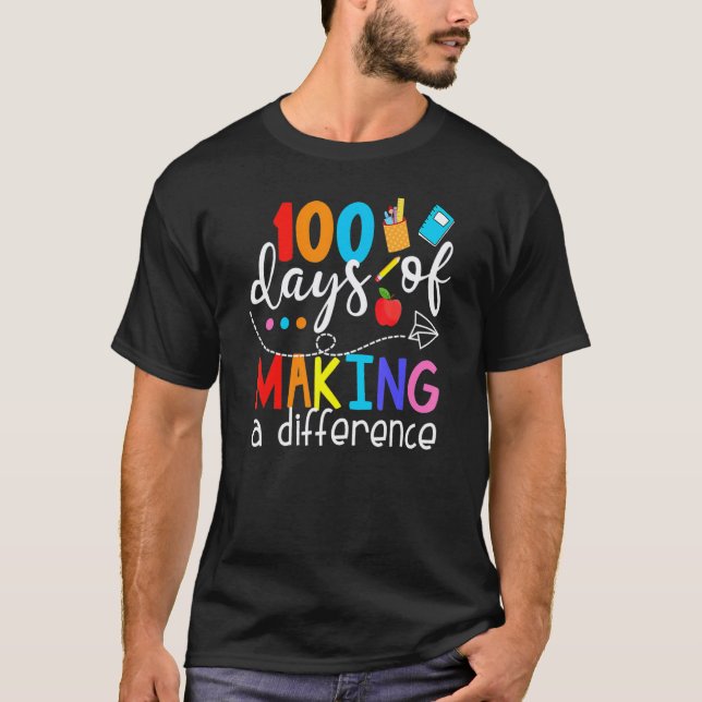T-shirt 100 jours pour faire une différence 100e jour d'éc (Devant)