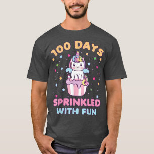T-shirt 100 Jours Saupoudrés Avec Fun Cute Unicorn 100e Jo