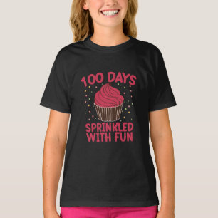 T-shirt 100 Jours Saupoudrés De Fun Cupcake School Girl
