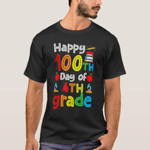 T-shirt 100 Jours Scolaires Garçons Filles Joyeux 100ème J