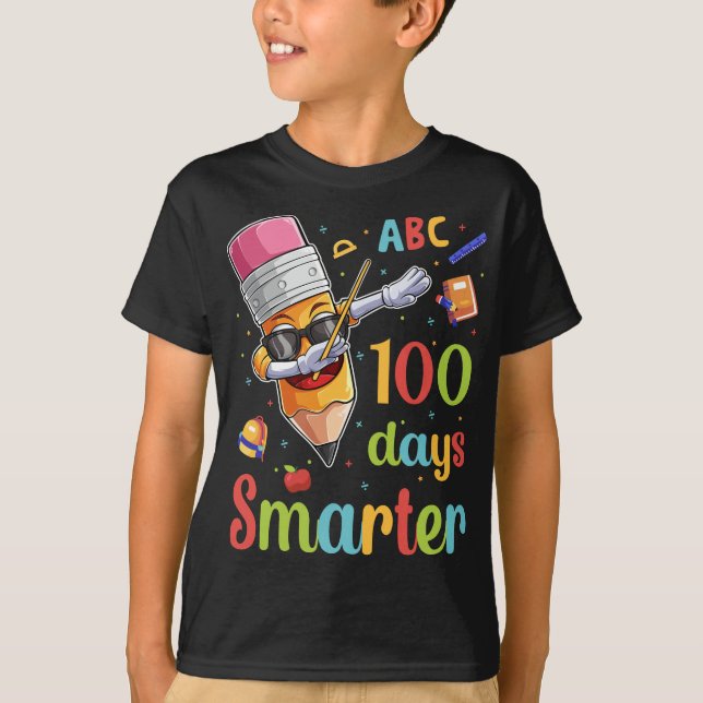T-shirt 100 Jours Smarter 100 Jours de l'école Dabbing cra (Devant)