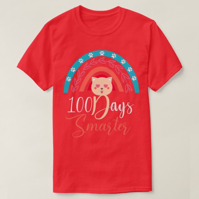 T-shirt 100 Jours Smarter Amoureux des chats Drôle 100 Jou (Design devant)