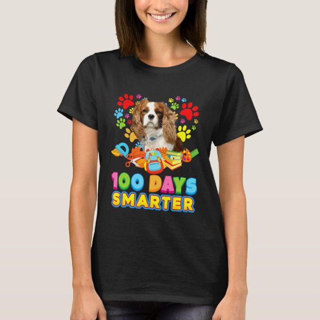 T-shirt 100 Jours Smarter Cavalier King Charles Spaniel Ch (Devant)