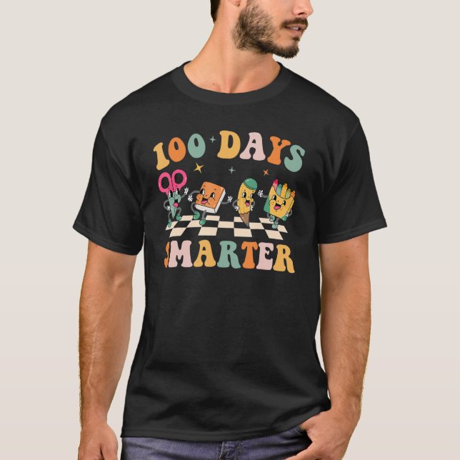T-shirt 100 Jours Smarter Happy 100 Jours D'École Super R (Devant)