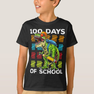 T-shirt 100 Jours Smarter Happy 100e Jour de l'école Dinos