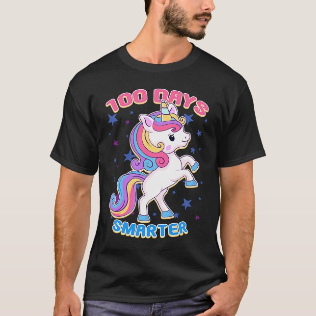 T-shirt 100 Jours Smarter Magical Learning Unicorn Student (Devant)